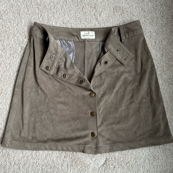 Marine Layer Rosie Faux Suede Button Front Mini Skirt - Picture 4 of 4